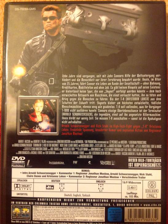 Terminator 3 - Rebellion der Maschinen DVD movie collectible [Barcode 4030521702332] - Main Image 2