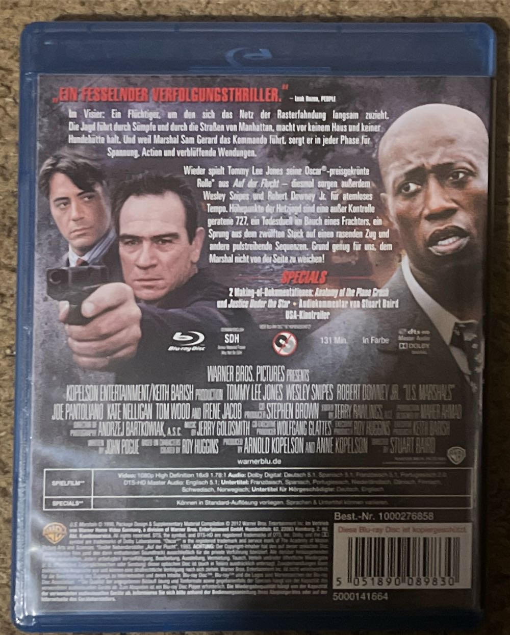 U.S. Marshals Blu-ray movie collectible [Barcode 5051890089830] - Main Image 2
