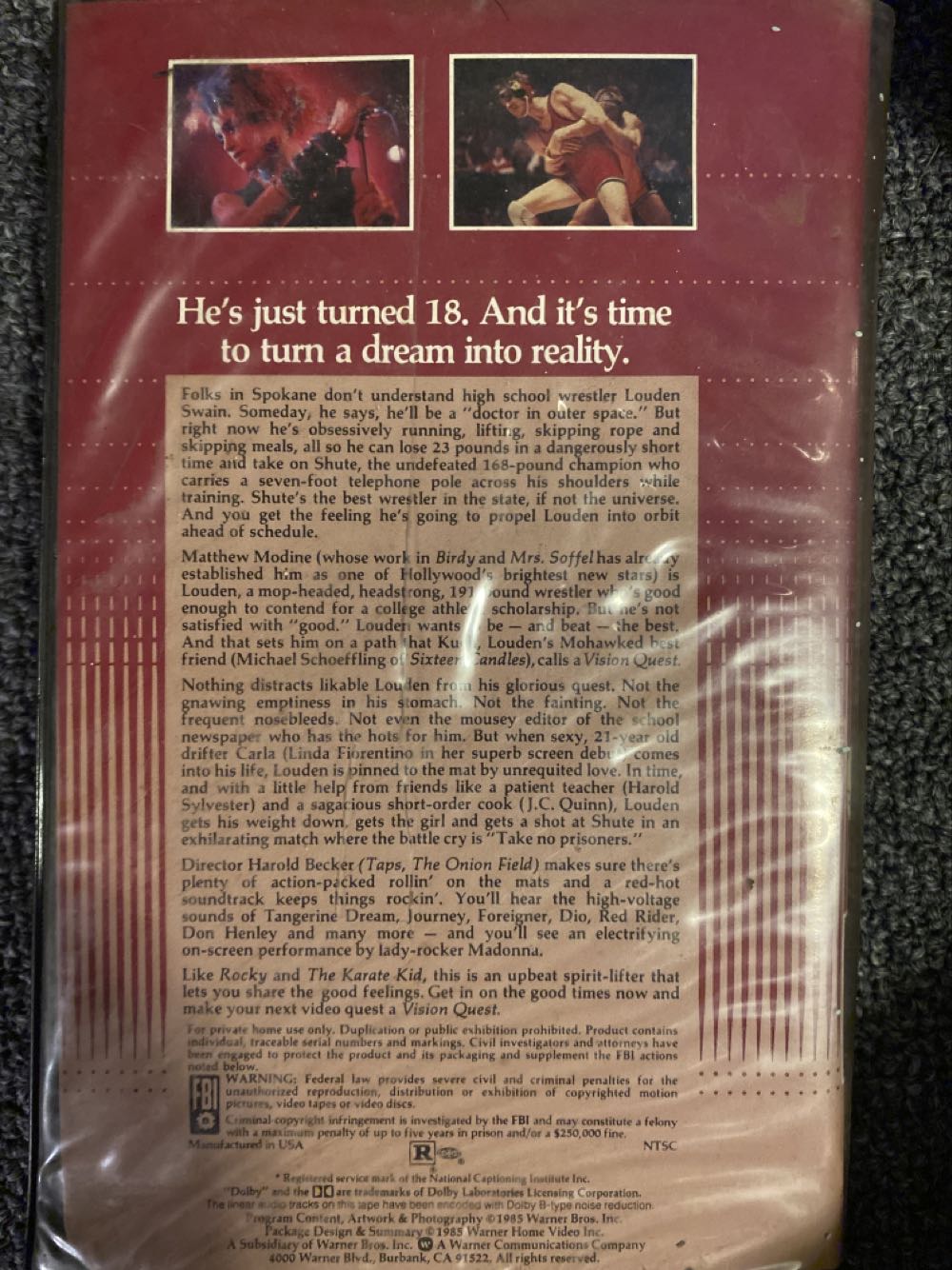 Vision Quest VHS movie collectible [Barcode 085391145936] - Main Image 2