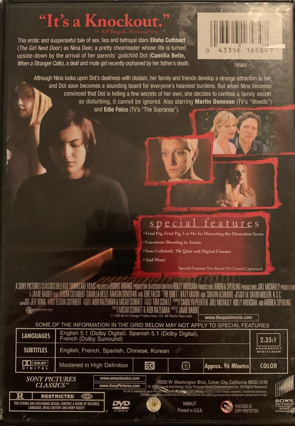 The Quiet DVD movie collectible [Barcode 043396165847] - Main Image 2