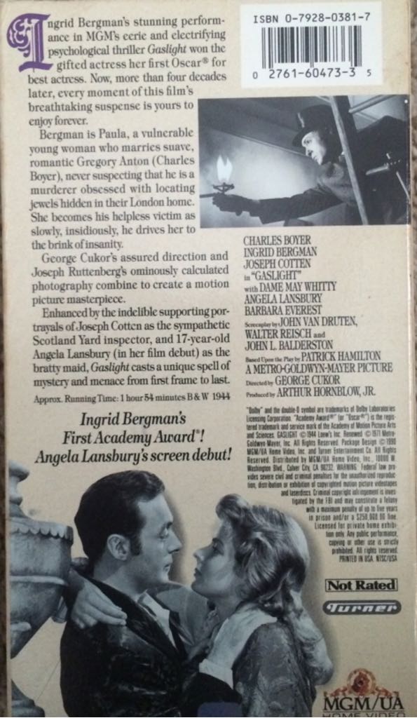 Gaslight VHS movie collectible [Barcode 027616047335] - Main Image 2