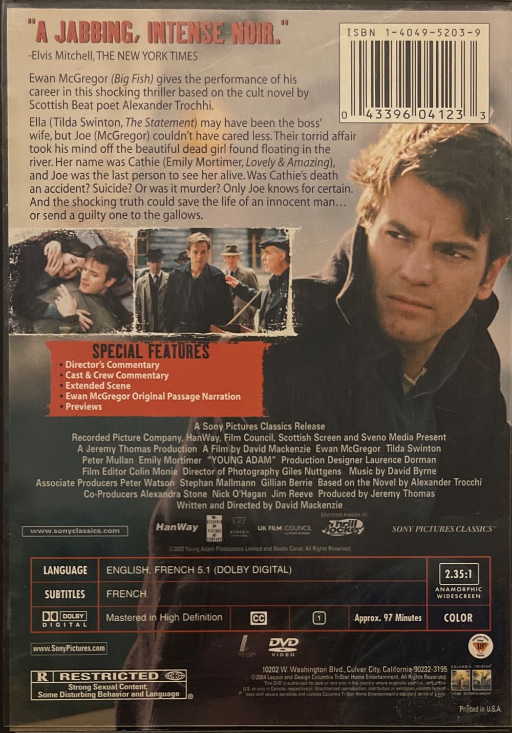 Young Adam DVD movie collectible [Barcode 043396041233] - Main Image 2