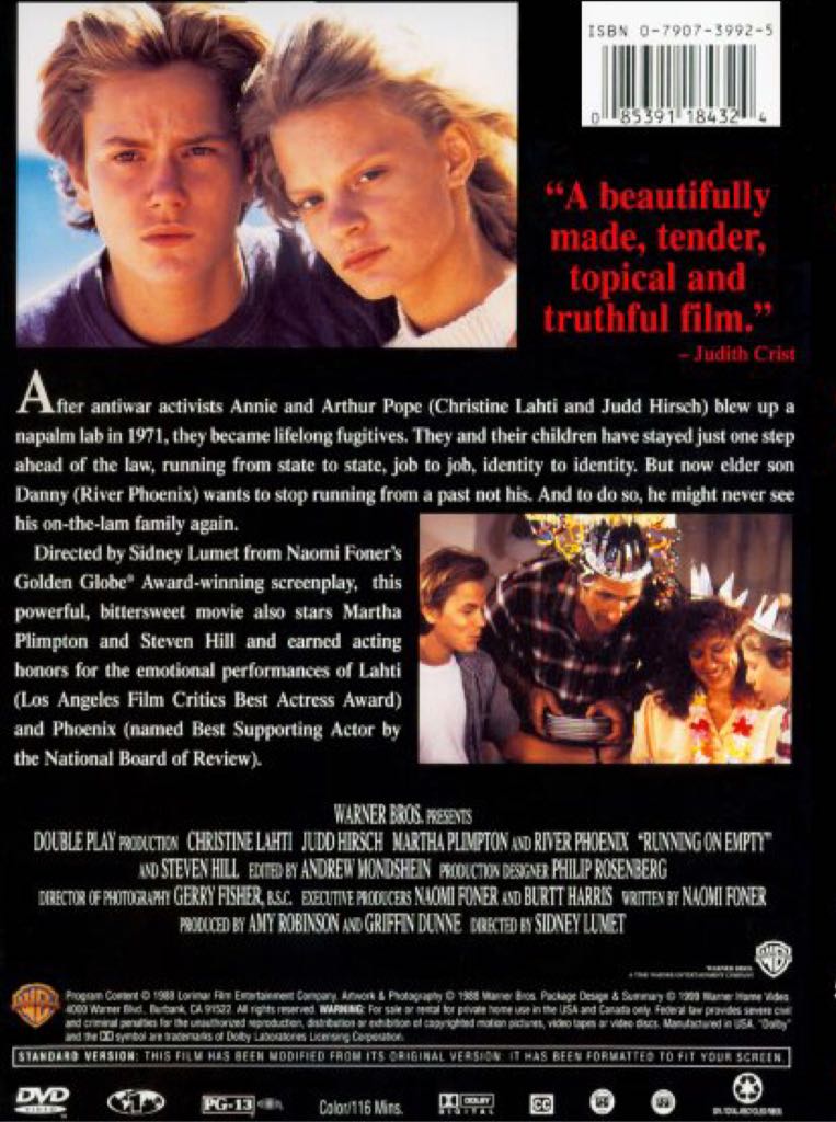 Running on Empty DVD movie collectible [Barcode 9325336010907] - Main Image 2