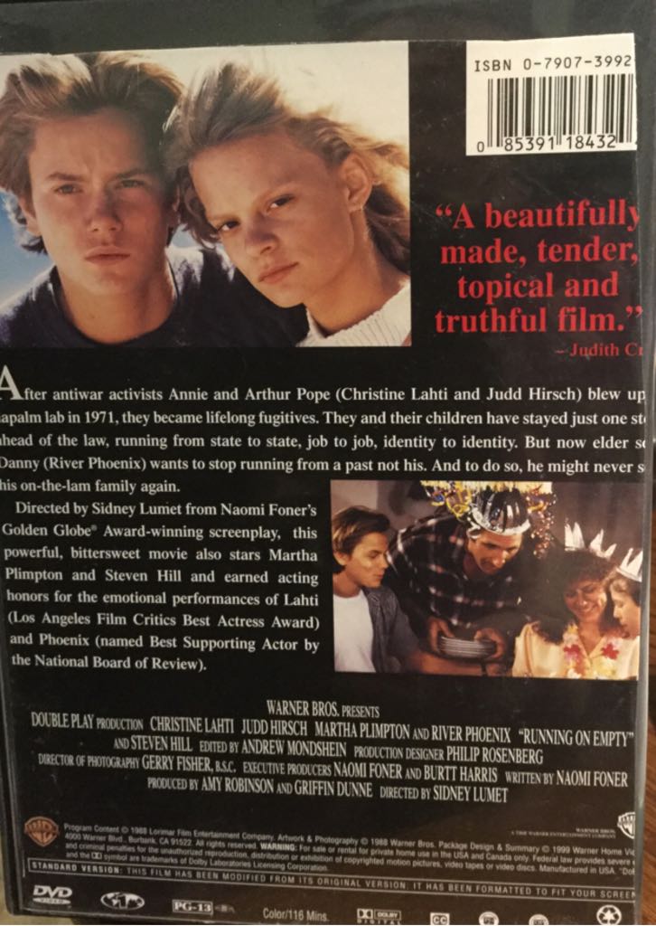 Running On Empty DVD movie collectible - Main Image 2
