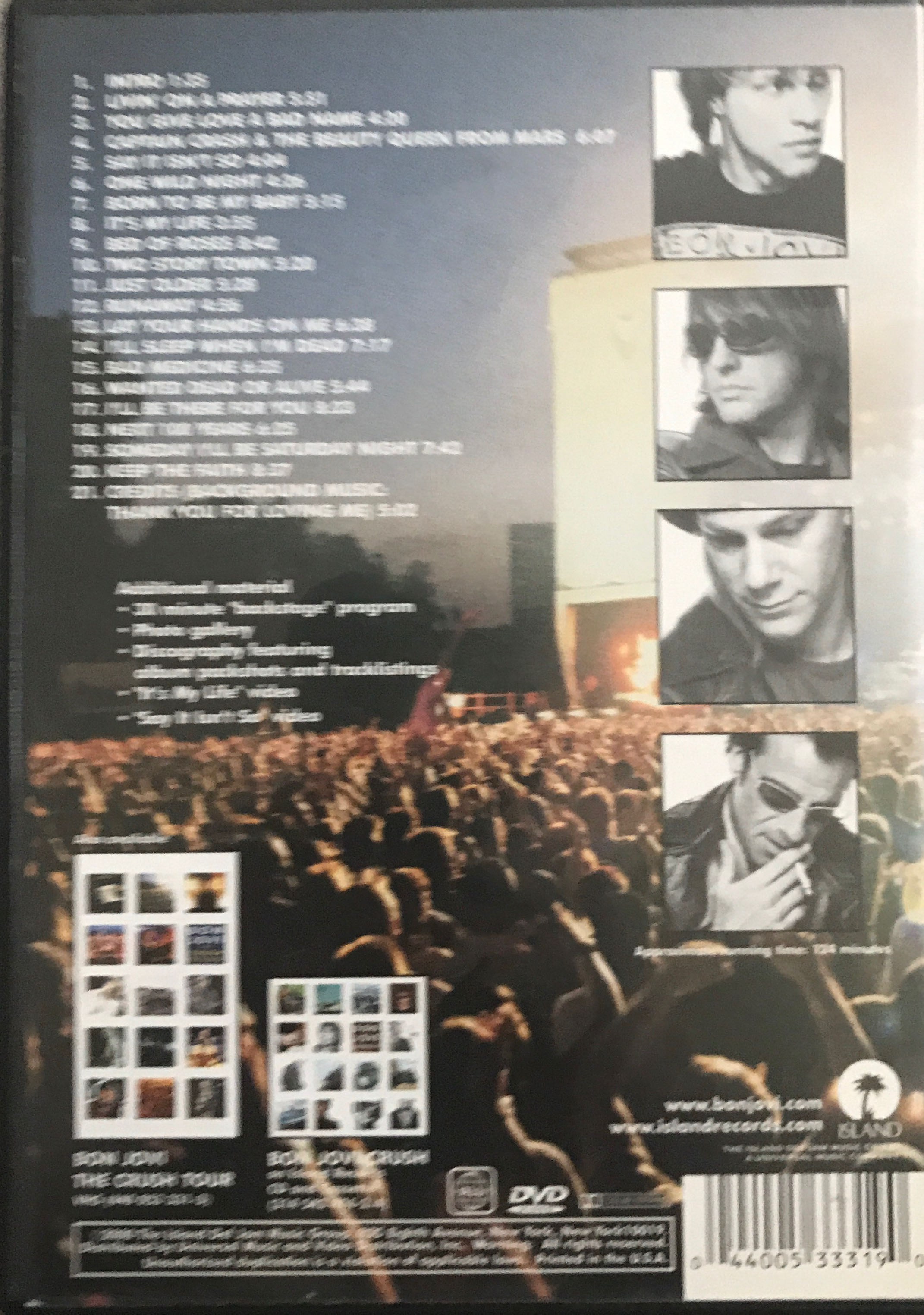 Bon Jovi: The Crush Tour  DVD movie collectible [Barcode 044005333190] - Main Image 2