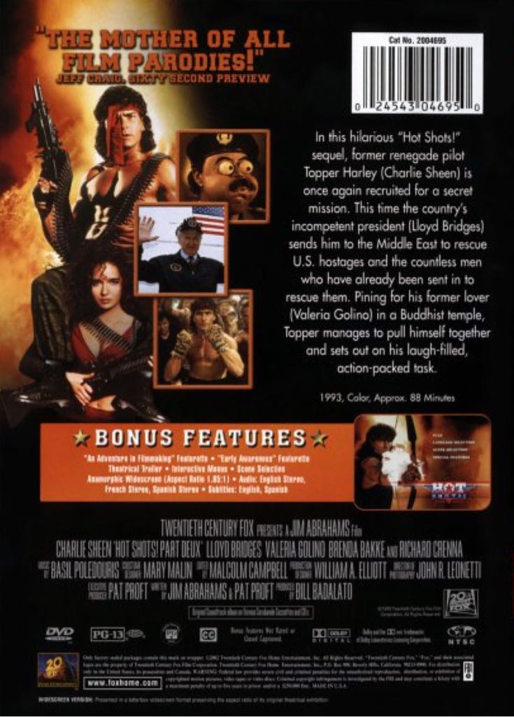 Hot Shots! Part Deux DVD movie collectible [Barcode 024543046967] - Main Image 2