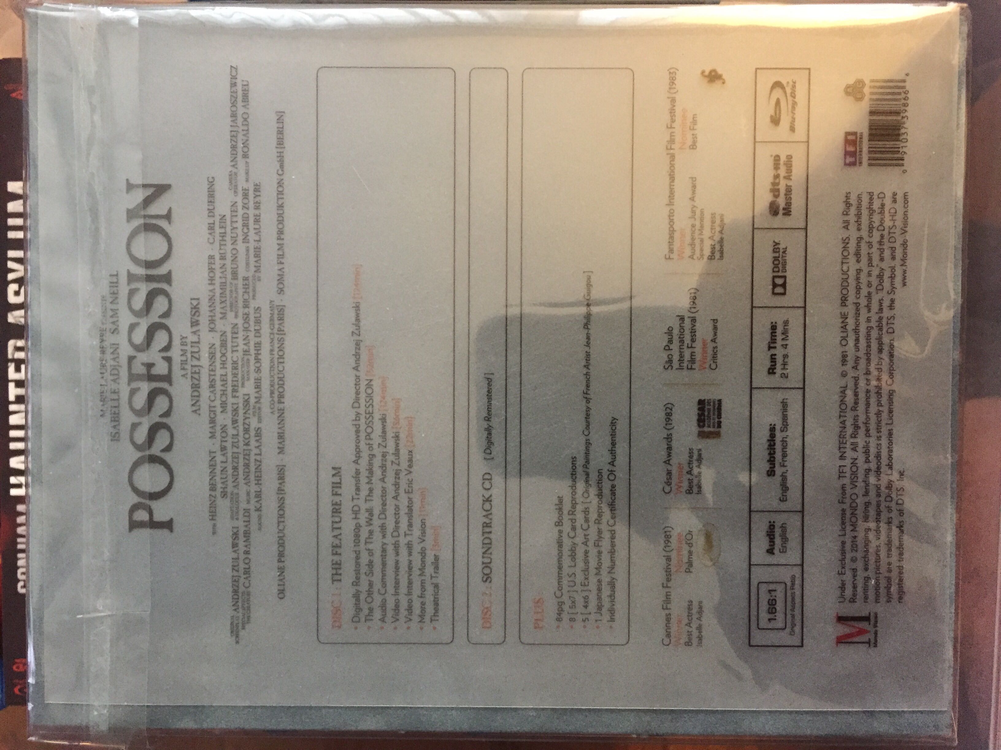 Possession⭐️ Blu-ray movie collectible [Barcode 091037398666] - Main Image 3