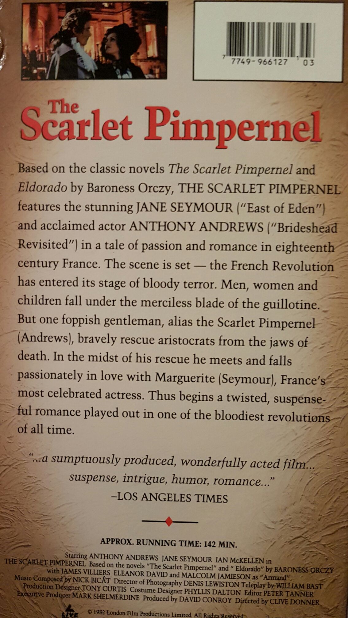 The Scarlet Pimpernel DVD movie collectible [Barcode 9337369002699] - Main Image 2