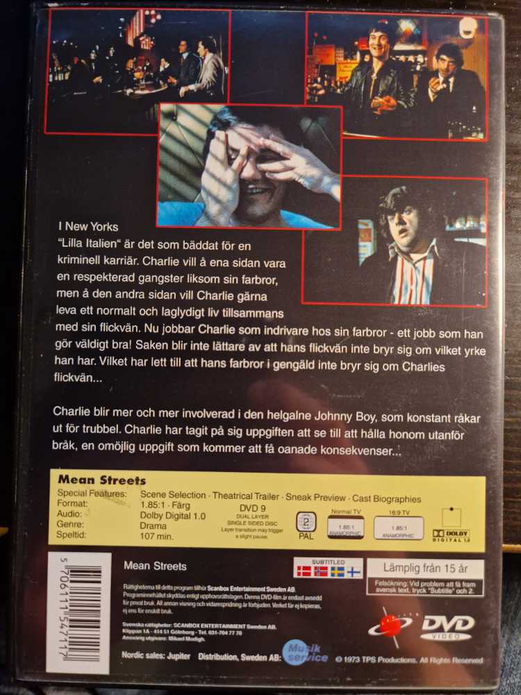 Mean Streets DVD movie collectible [Barcode 5706111547117] - Main Image 2
