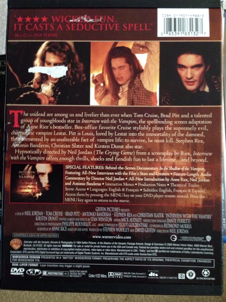 Interview with the Vampire: The Vampire Chronicles DVD movie collectible [Barcode 025391837387] - Main Image 2