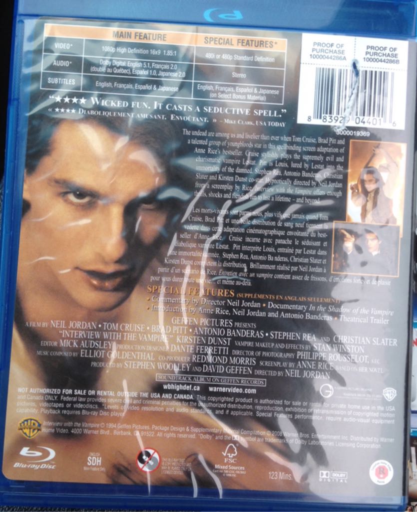 Interview with the Vampire: The Vampire Chronicles  -BIL- Blu-ray movie collectible [Barcode 883929044016] - Main Image 2