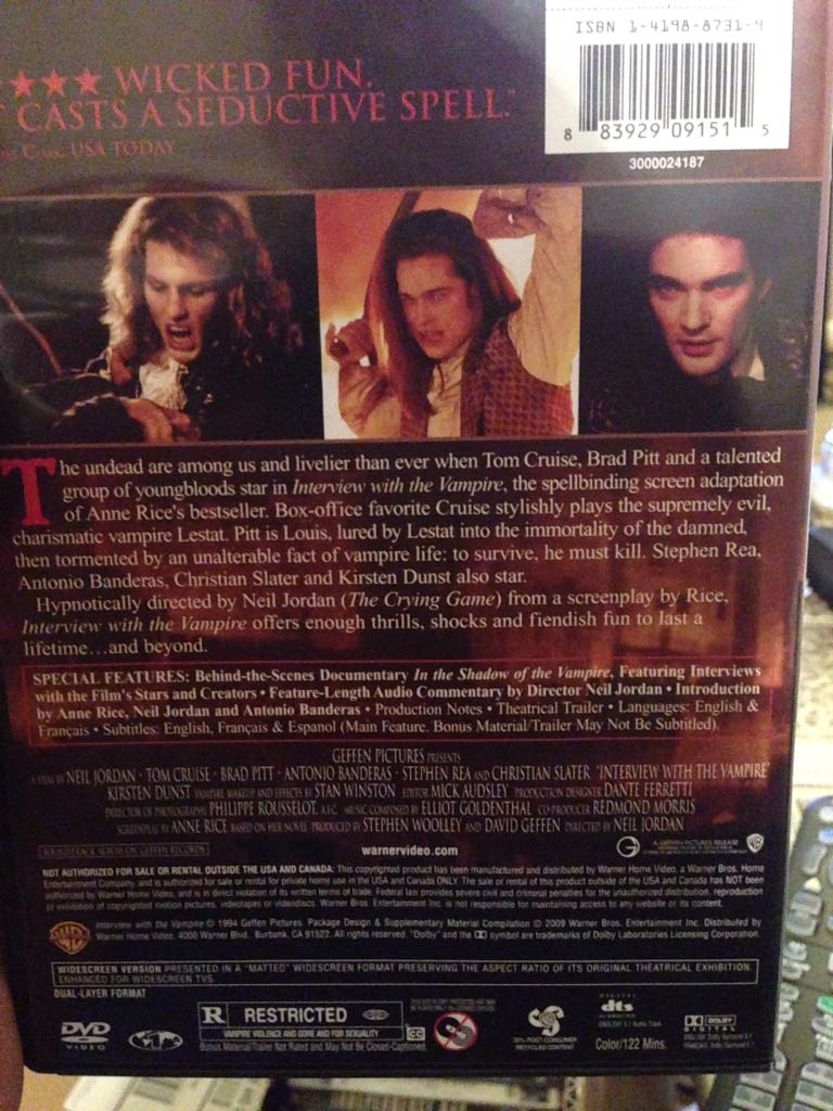Interview with the Vampire: The Vampire Chronicles Blu-ray movie collectible [Barcode 883929091515] - Main Image 2