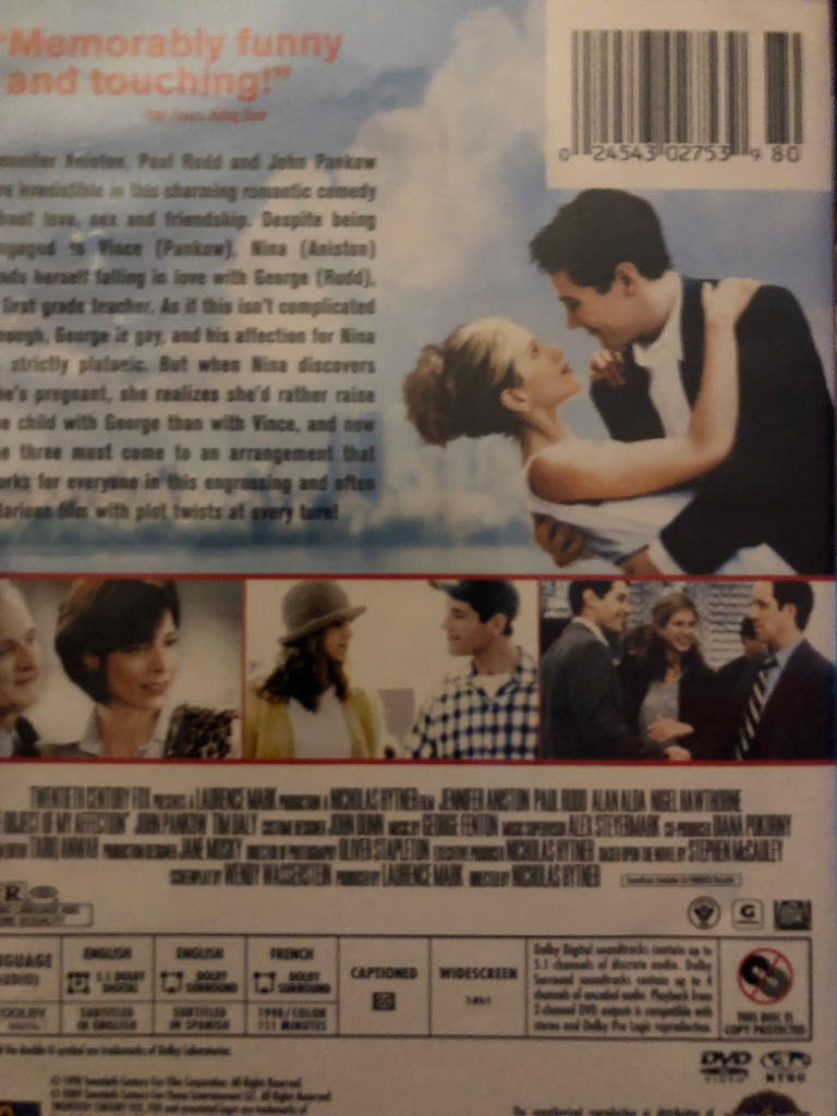 The Object Of My Affection DVD movie collectible [Barcode 024543027539] - Main Image 2