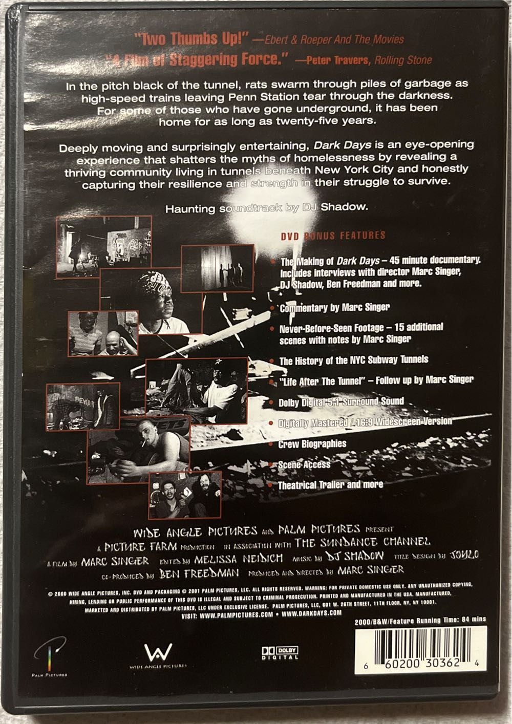 Dark Days DVD movie collectible [Barcode 660200303624] - Main Image 2