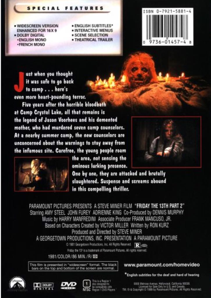 Friday The 13th-Part II Blu-ray movie collectible [Barcode 5055025318215] - Main Image 2
