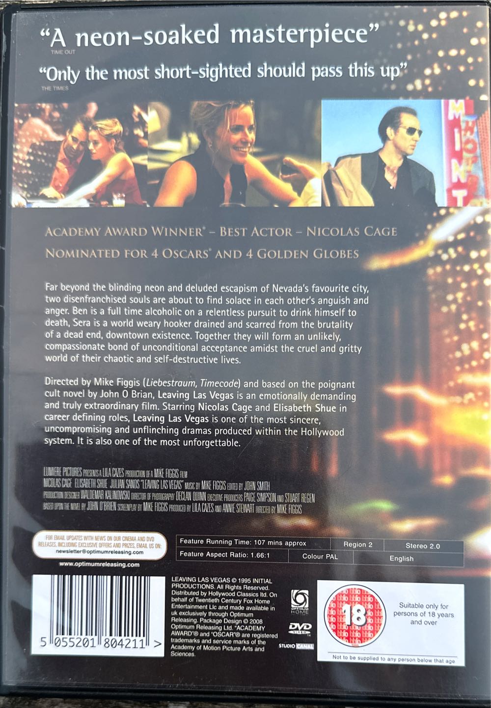 Leaving Las Vegas DVD movie collectible [Barcode 5055201804211] - Main Image 2