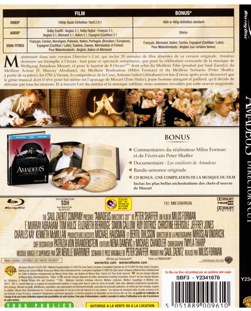 Amadeus Digital Copy movie collectible [Barcode 0883929091058] - Main Image 2