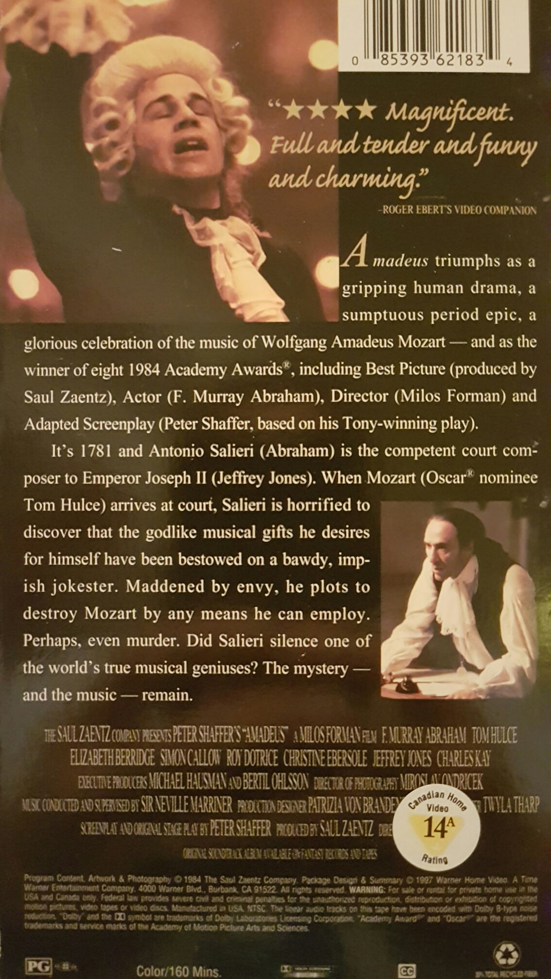 Amadeus VHS movie collectible [Barcode 7509036021889] - Main Image 2