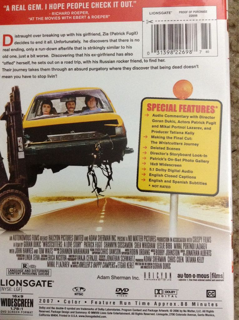 Wristcutters: A Love Story DVD movie collectible - Main Image 2