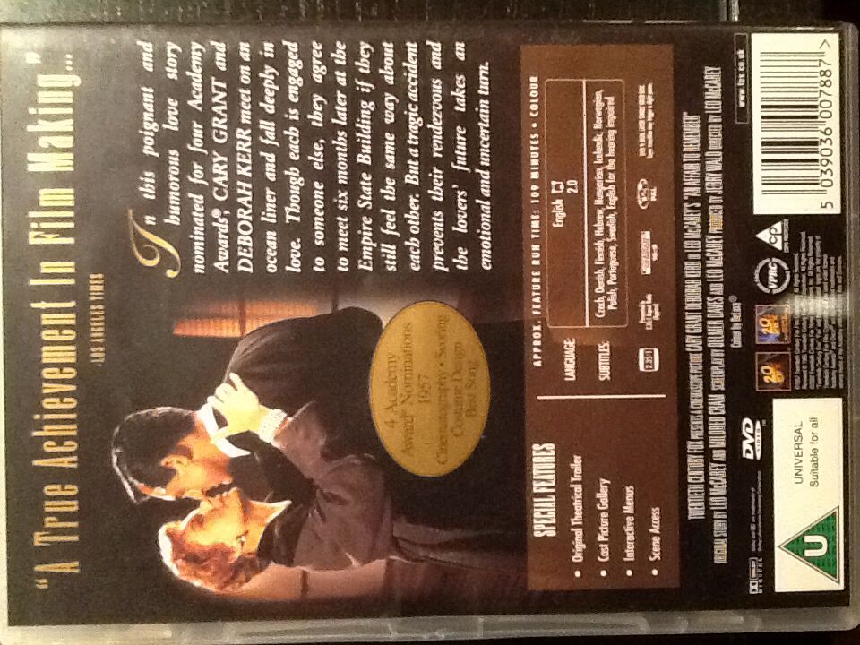 An Affair to Remember DVD movie collectible [Barcode 5039036007887] - Main Image 2