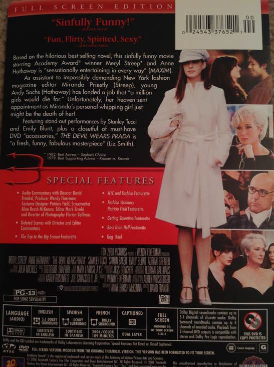 The Devil Wears Prada DVD movie collectible [Barcode 024543376521] - Main Image 2