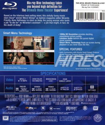 Devil Wears Prada Blu-ray movie collectible [Barcode 5039036038607] - Main Image 2
