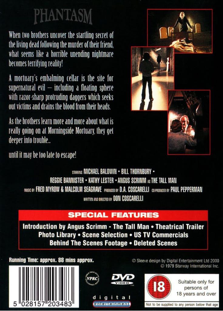 Phantasm DVD movie collectible [Barcode 5060020700569] - Main Image 2