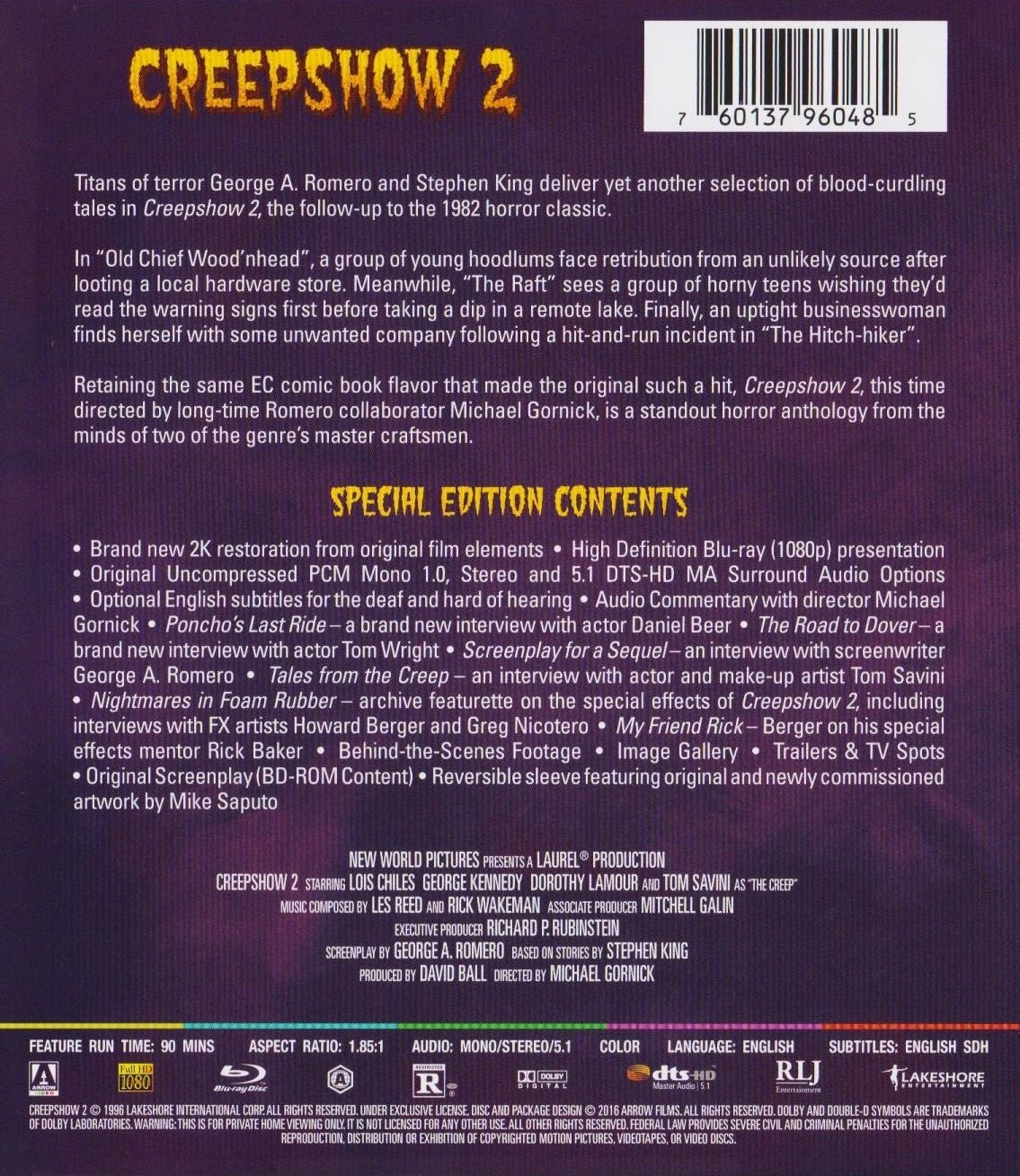 BR : KING : ARROW : Creepshow II Blu-ray movie collectible [Barcode 760137960485] - Main Image 3