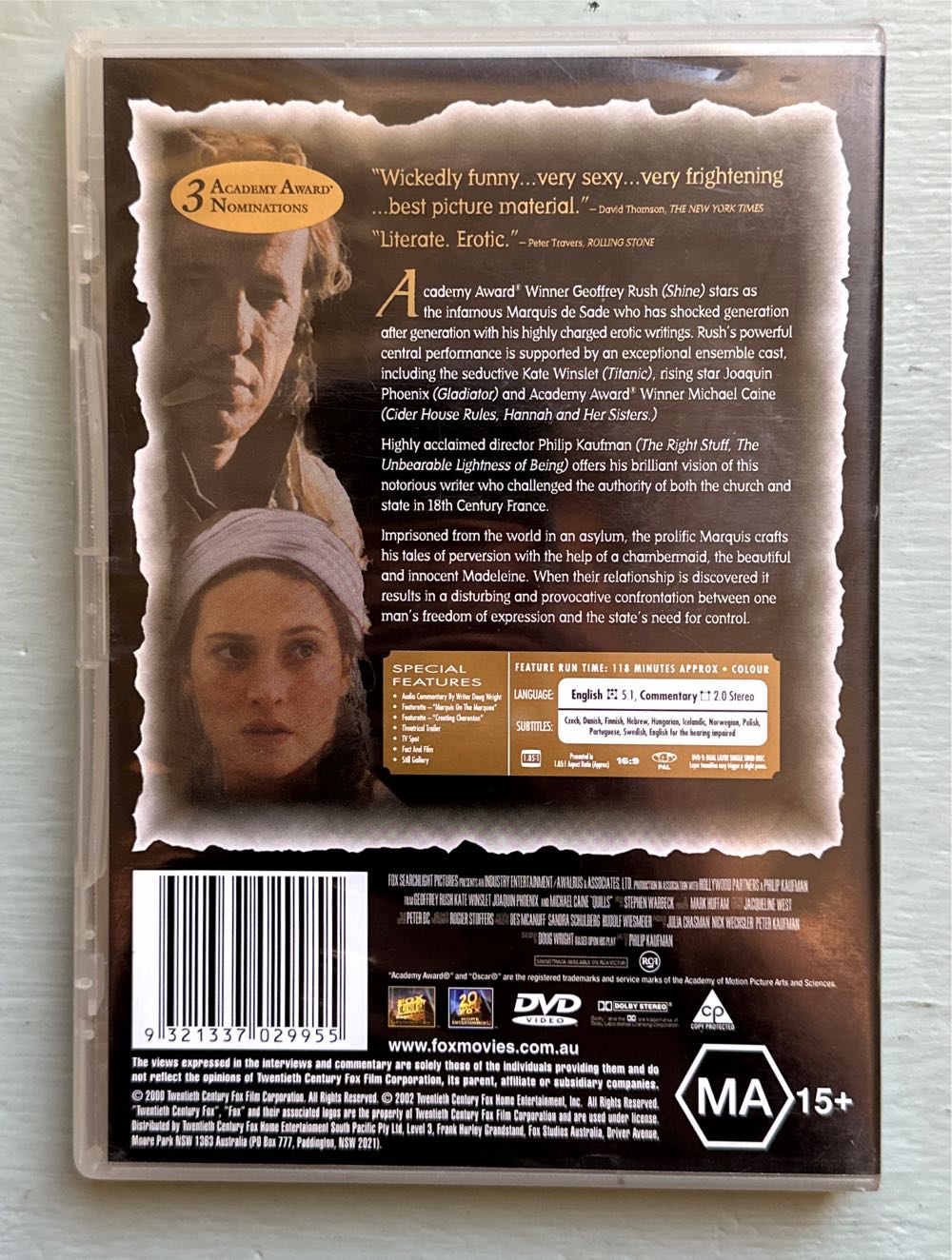 Quills Digital Copy movie collectible [Barcode 9321337029955] - Main Image 2