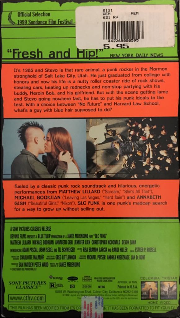 SLC PUNK VHS movie collectible [Barcode 043396039018] - Main Image 2