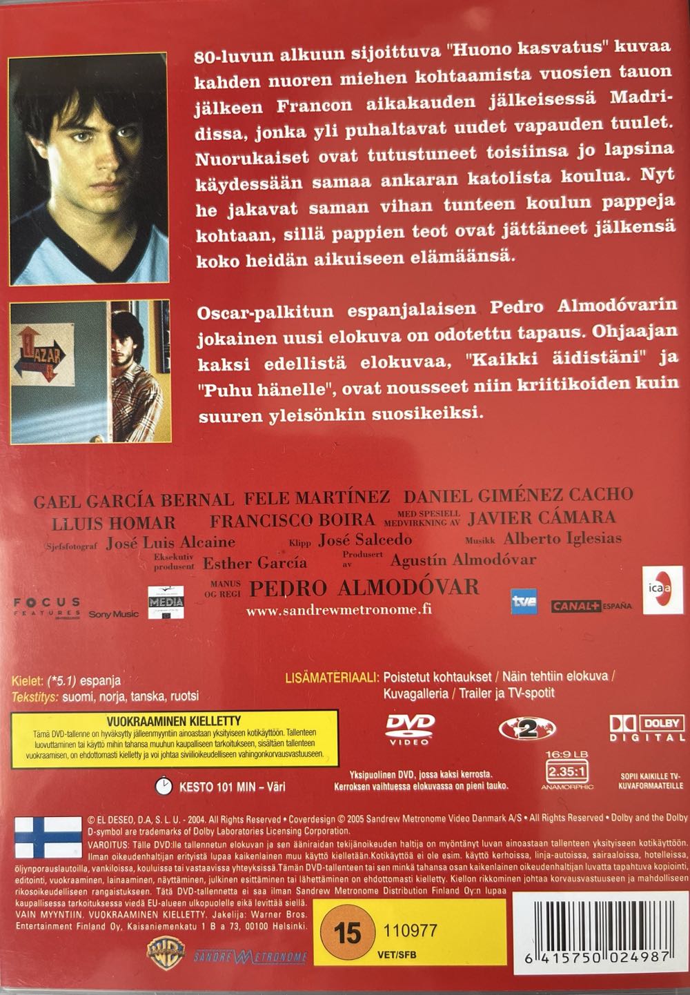 Huono Kasvatus / Bad Education DVD movie collectible [Barcode 6415750024987] - Main Image 2