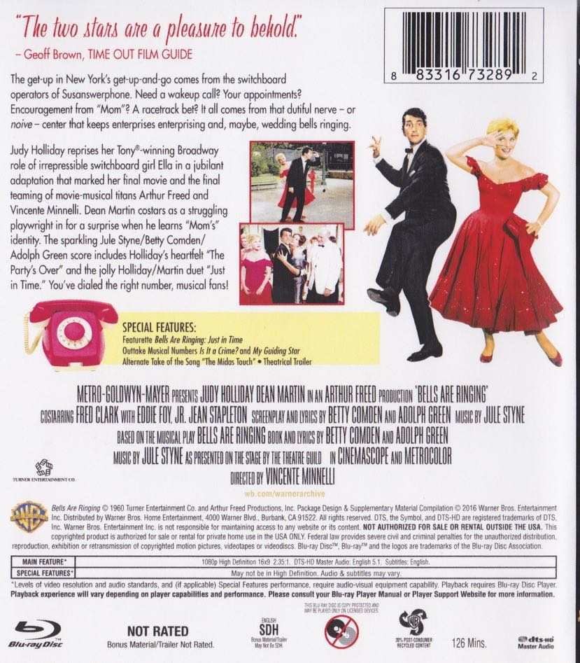 Bells Are Ringing Blu-ray movie collectible [Barcode 883316732892] - Main Image 2