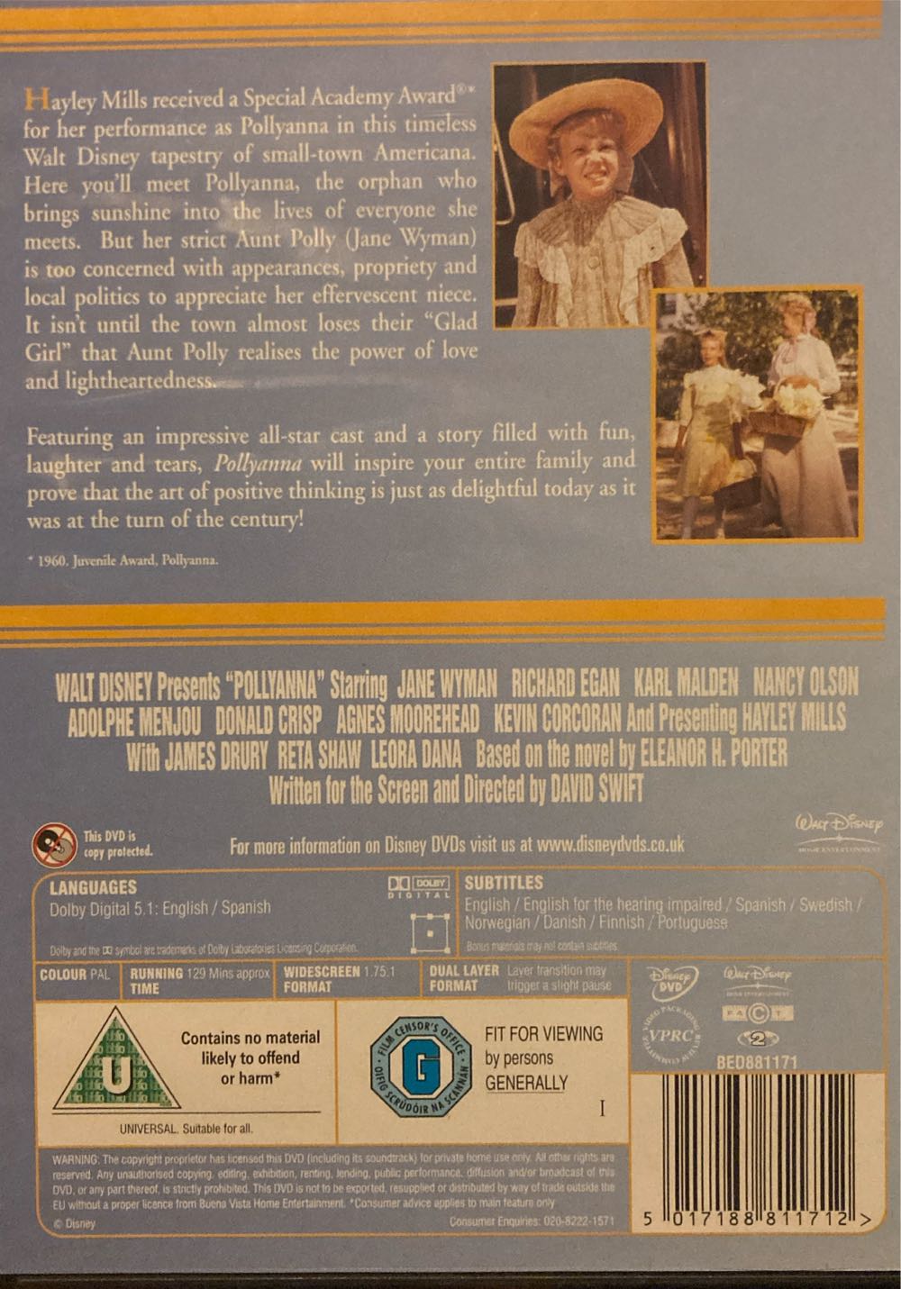 Pollyanna DVD movie collectible [Barcode 5017188811712] - Main Image 2