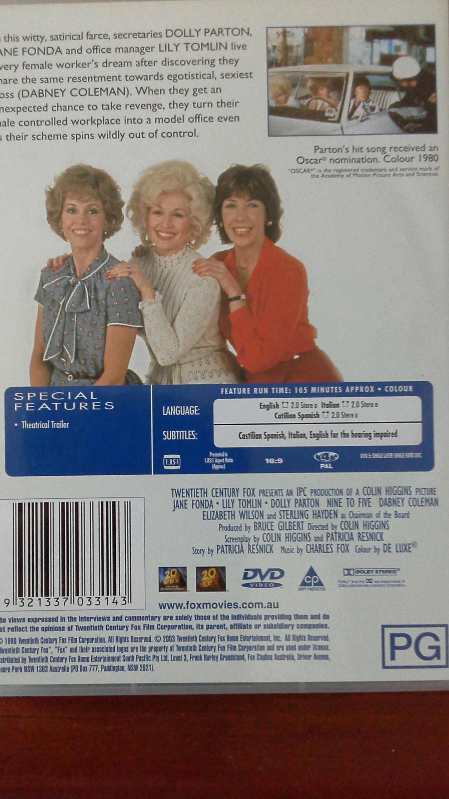 9 to 5 (1980) DVD Blu-ray movie collectible [Barcode 9321337033143] - Main Image 2