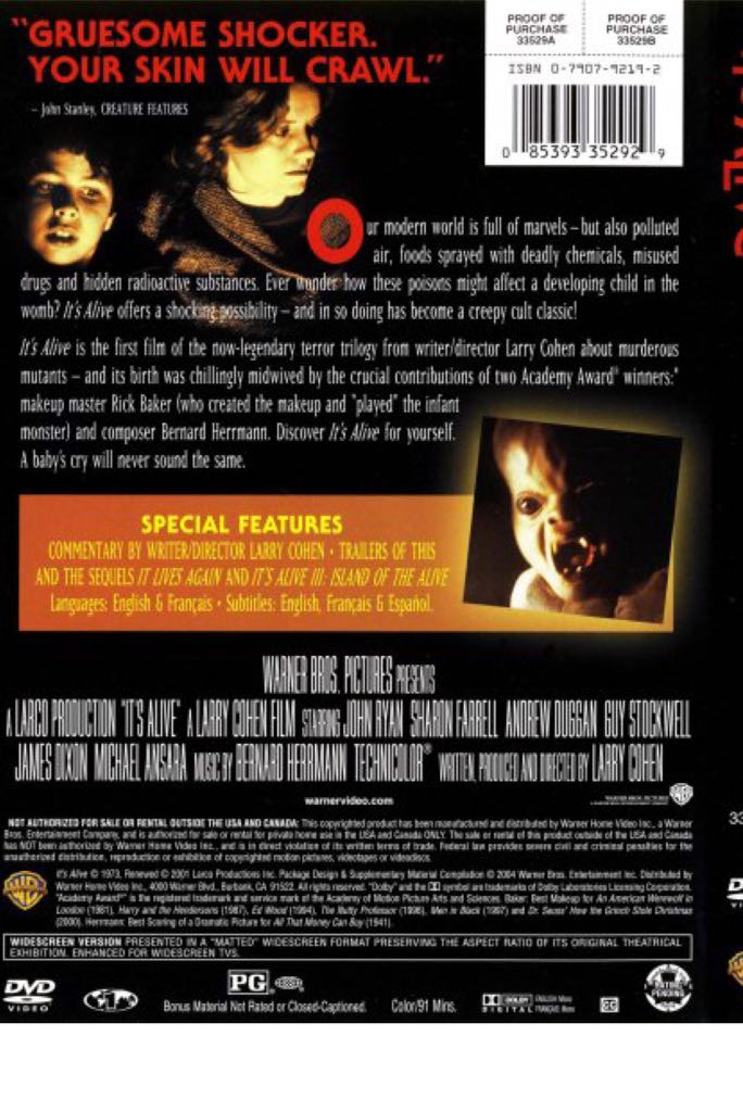 Its Alive DVD movie collectible - Main Image 2