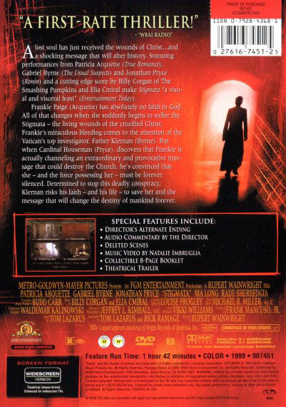 Stigmata DVD movie collectible [Barcode 8712626027300] - Main Image 2