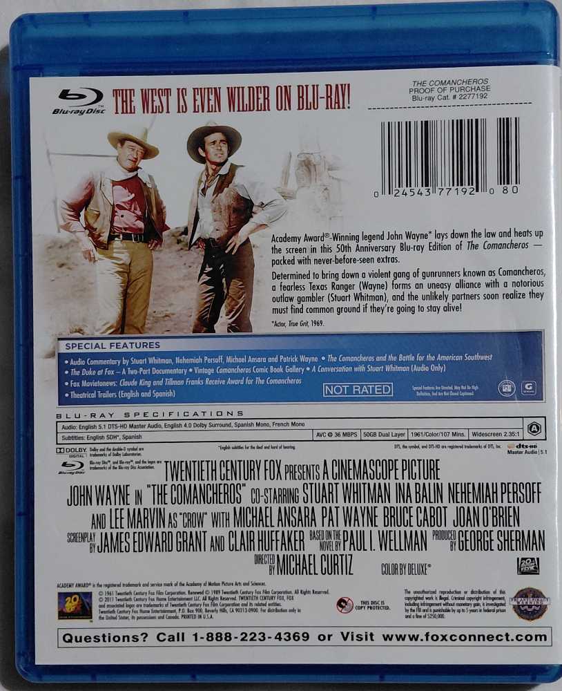 The Comancheros Blu-ray movie collectible [Barcode 024543771920] - Main Image 3