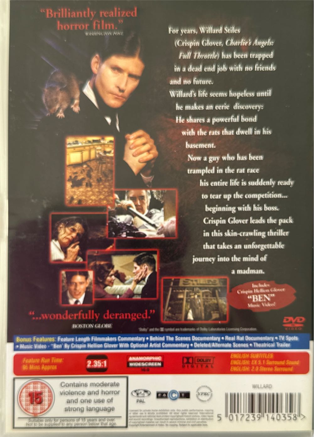 VHS-  Willard VHS movie collectible [Barcode 5017239140358] - Main Image 2