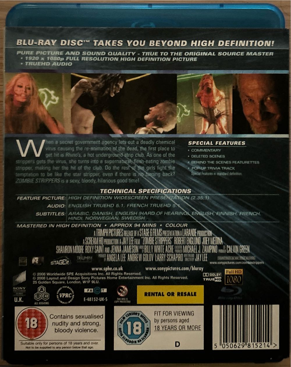 Zombie Strippers DVD movie collectible [Barcode 5050629815214] - Main Image 2