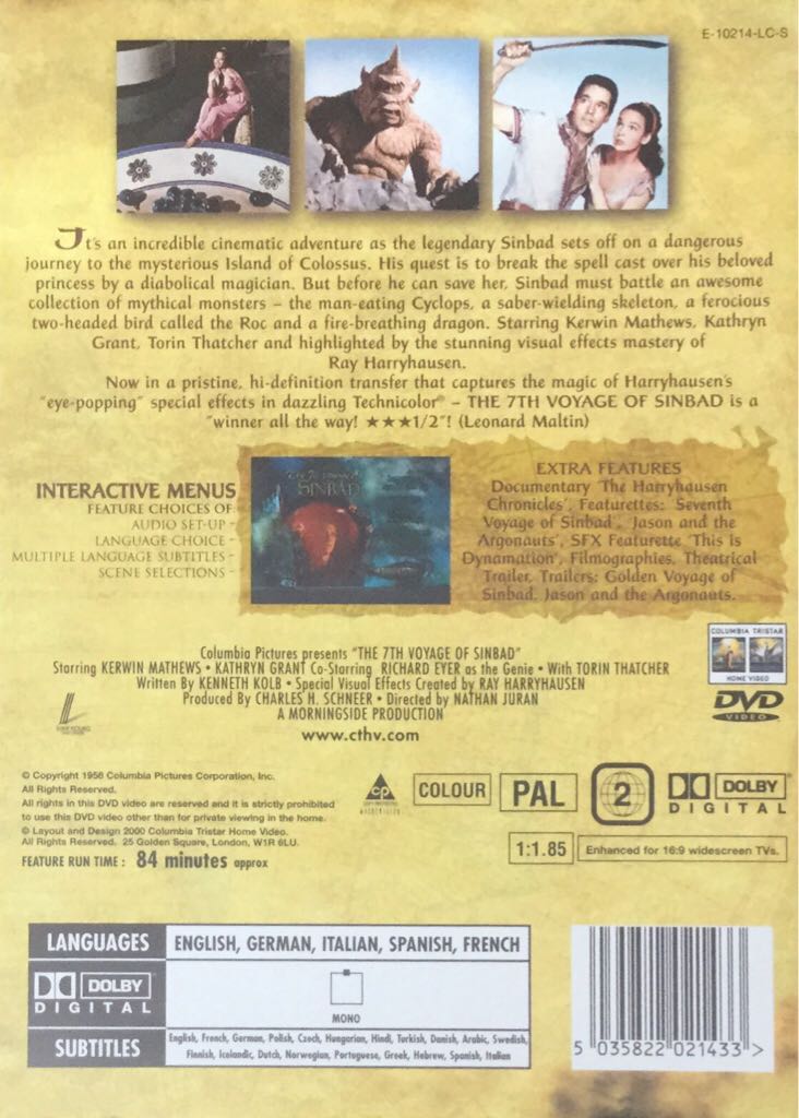 The 7th Voyage Of Sinbad DVD movie collectible [Barcode 5035822021433] - Main Image 2