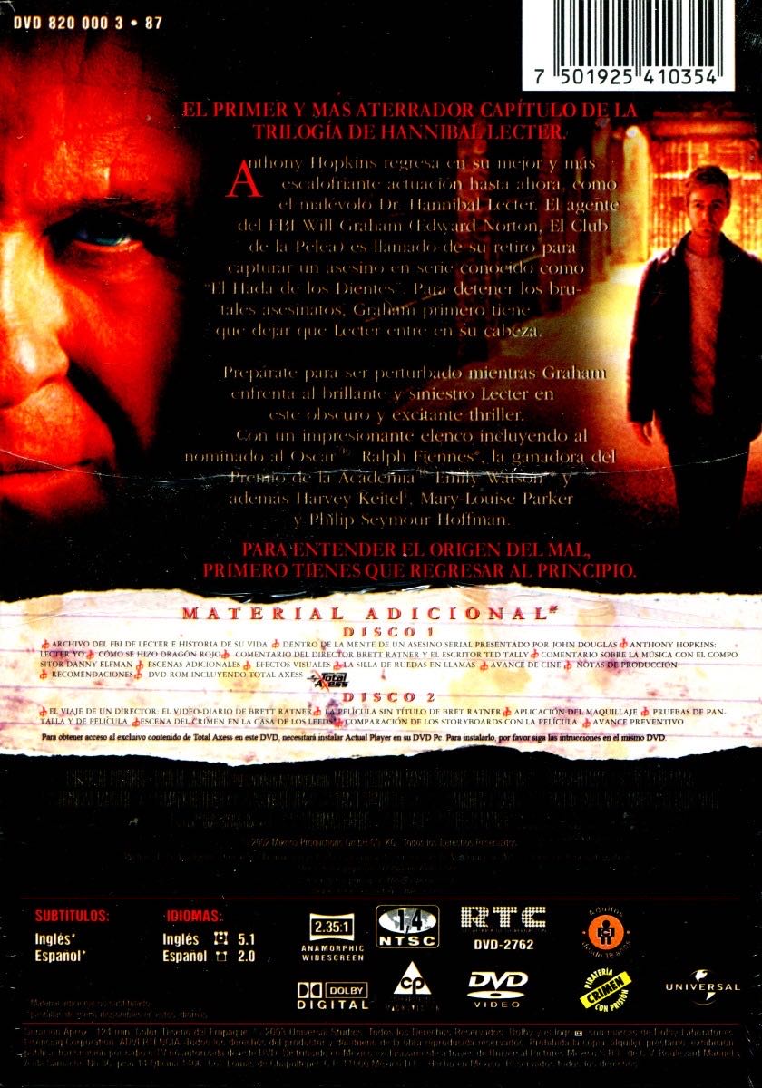 Roter Drache (2 DVDs) [Special Edition] DVD movie collectible [Barcode 5050582000061] - Main Image 2