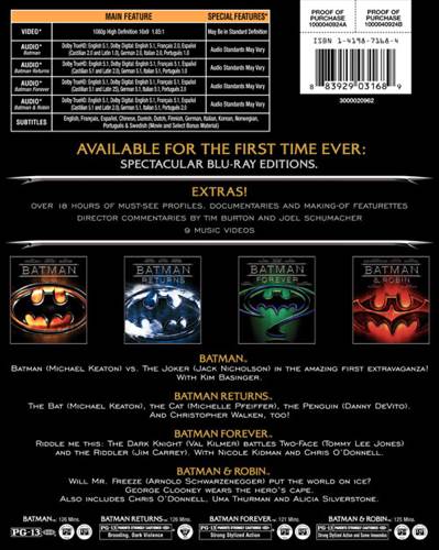 Batman: The Motion Picture Anthology (1989-1997) DVD movie collectible [Barcode 5051892010313] - Main Image 2