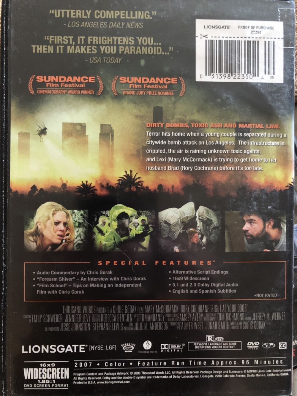 Right At Your Door DVD movie collectible [Barcode 031398223504] - Main Image 2