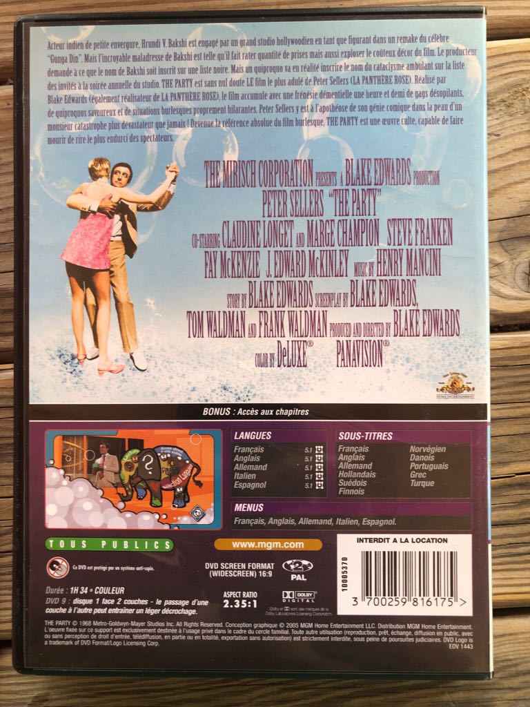 The Party DVD movie collectible [Barcode 3700259816175] - Main Image 2