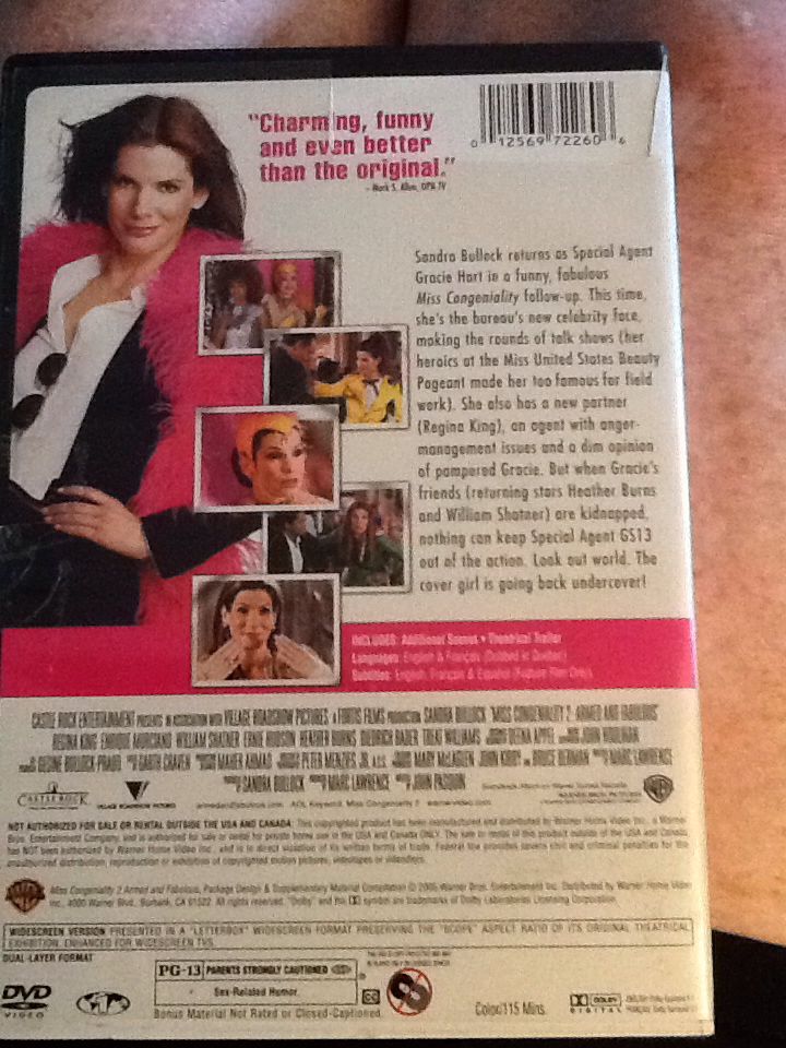 Miss Congeniality 2 DVD movie collectible [Barcode 012569722606] - Main Image 2