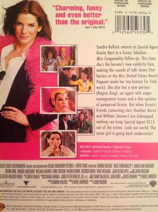 Miss Congeniality 2 Armed and Fabulous DVD movie collectible [Barcode 1256959331] - Main Image 2