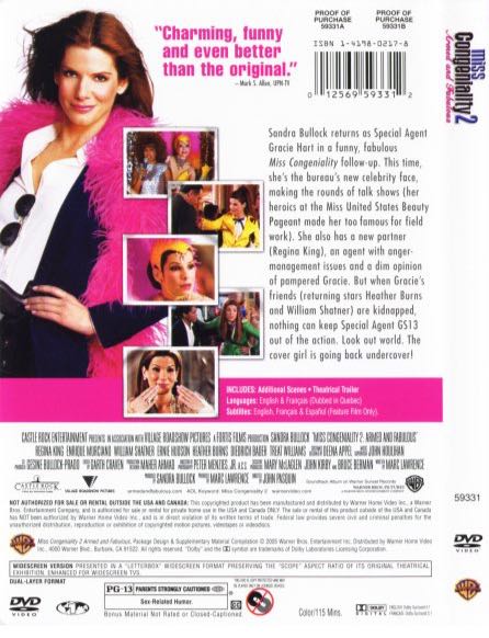Miss Congeniality 2 DVD movie collectible [Barcode 7321935593317] - Main Image 2