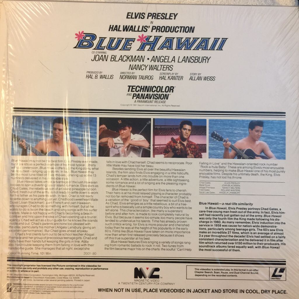 Blue Hawaii Laser Disc movie collectible - Main Image 2