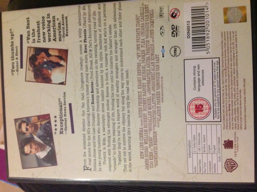 My Own Private Idaho DVD movie collectible [Barcode 5051892001014] - Main Image 2