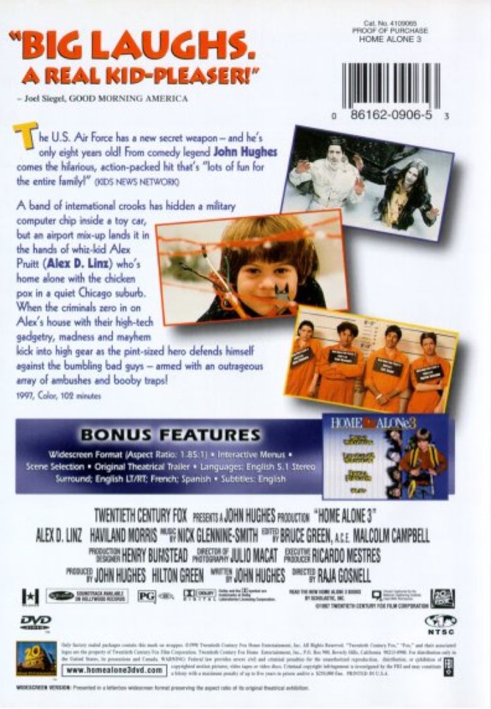 Home Alone 3 Digital Copy movie collectible [Barcode 024543027409] - Main Image 2